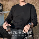 Хлопковый демисезонный цветной лонгслив, базовая рубашка, толстовка, из ворсистого хлопка, высокий воротник