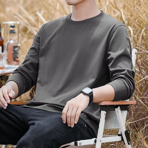 Хлопковый лонгслив, летняя базовая хлопковая рубашка