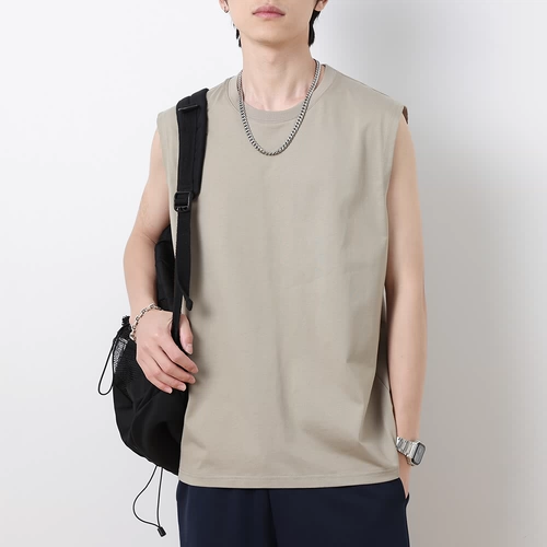 Хлопковый жилет, летняя спортивная баскетбольная белая футболка без рукавов, в американском стиле