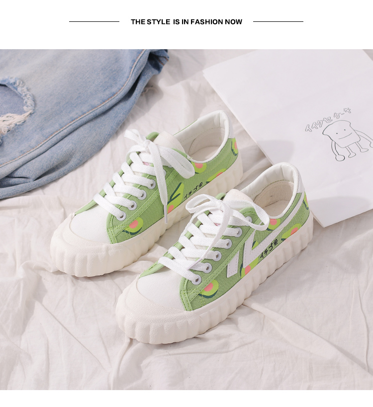 Giày bơ xanh giày insi nữ sinh viên Hàn Quốc giày thủy triều 2019 mới hè hè giày vải đỏ - Plimsolls giầy độn nữ
