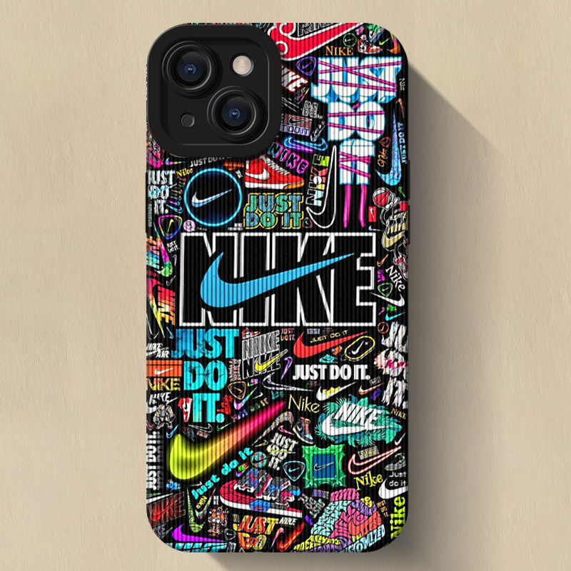 Nike Label Is Suitable for Apple 15 Phone Cases, New iPhone 16 Pro Max Full-Cover Silicone Case for Apple 13, Anti-Drop for iPhone 12, Se2/3, Unisex Models, 7/8 Plus Trendy Brand XS Max Xr Protective Case