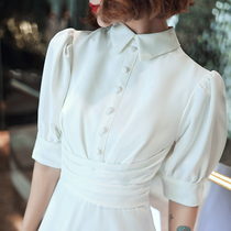 Temperament evening dress skirt womens banquet can usually wear noble high-end atmospheric white annual meeting elegant socialite long section