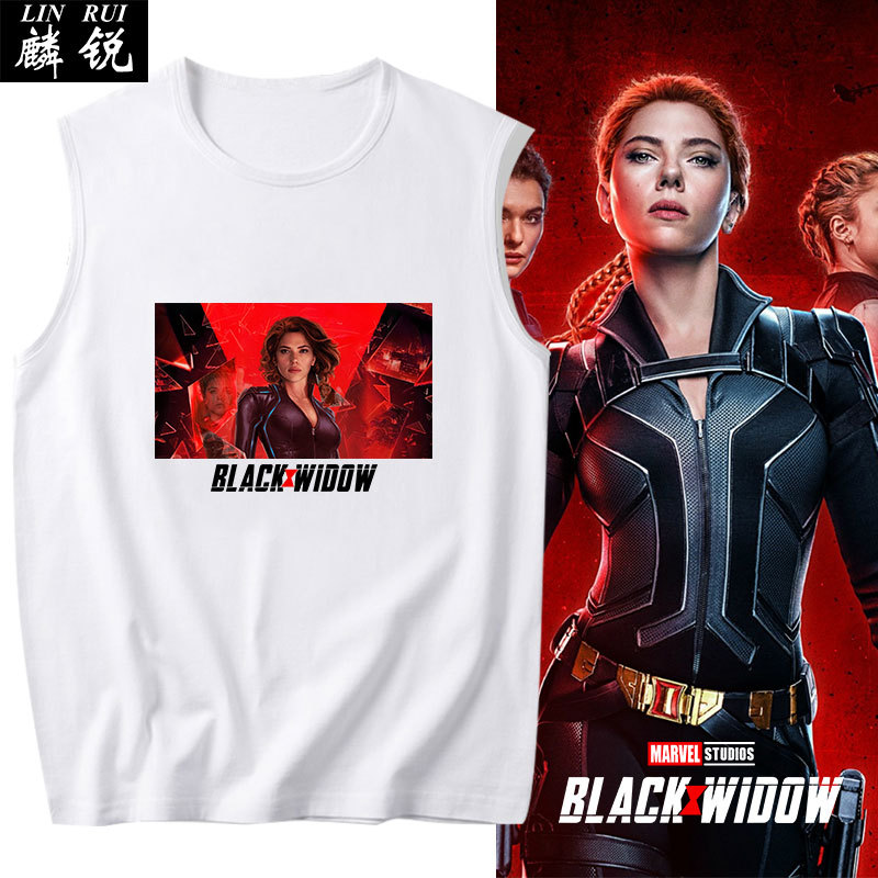 Black Widow Movie Merchandise Marvel Pure Cotton Tank Top Men's Sleeveless T-Shirt Student Summer Casual Cool Clothing Black Widow Movie Merchandise Marvel Pure Cotton Tank Top Men's Sleeveless T-Shirt Student Summer Casual Cool Clothing