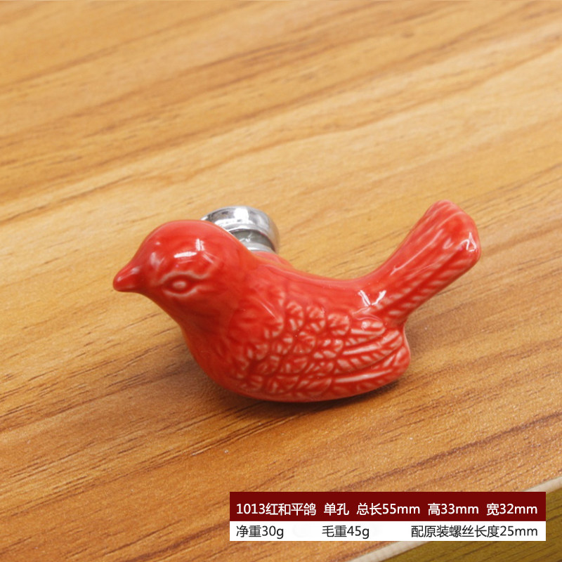 Keramische Vredesduif Lade Knoppen 3D Cartoon Vogel Cabinet Kast Handvatten Neuheit Creative Mode Furniture Hardware – Detail 5