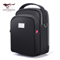 Seven Wolf men Small bags Purse Mini Single Shoulder Diagonal Satchel Chest Front Cell Phone Bag Casual Tide Card Light Backpack Satchel Bag