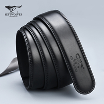Seven wolves leather strap men genuine leather headless pure belt body automatic buckle cow leather belt strips not taking the lead without withholding