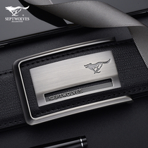 Seven Wolves Strap Men Leather Mens Leather Mens Belt Casual Business Smooth Buckle Pure Cow Leather Pants With Plate Buckle For The Year