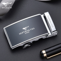 Seven Wolves Leather Belt Buckle Male Buttoned Head Accessories Belt Head Automatic Buckle 3 5cm Upscale Fashion Snap single sell