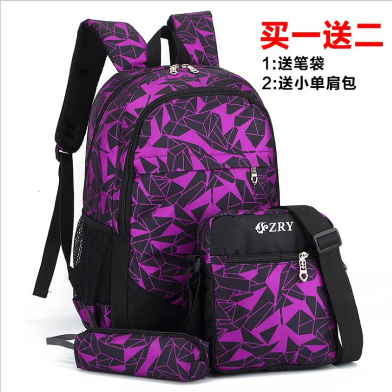 Primary School Students Double Shoulder Bag Men Light Casual Fashion Scapegoat Girl Han Edition High School Students Large Capacity Double Shoulder Bag