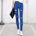 Quần ngoài rách quần jeans nữ 9 điểm chân nhỏ Phiên bản Hàn Quốc của quần legging bó sát hoang dã xuân hè thu đông 2019 mới - Khởi động cắt Khởi động cắt