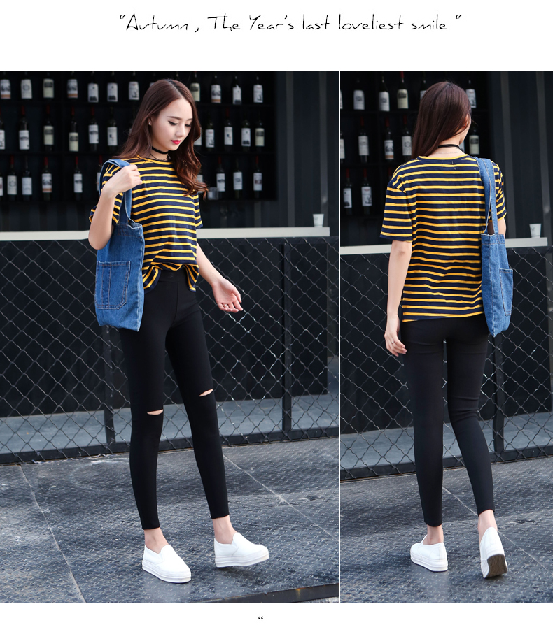 Mặc quần legging mặc phiên bản Hàn Quốc khoét lỗ 2018 mới to béo cỡ lớn MM là đôi chân phụ nữ mùa thu đông cộng với nhung dày quần áo thời trang nữ