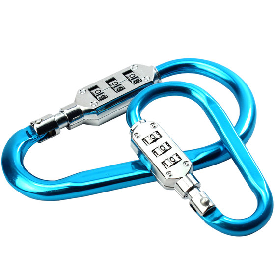 Curved password lock/carabiner type belt lock D-type carabiner password lock padlock suitcase lock quick release buckle