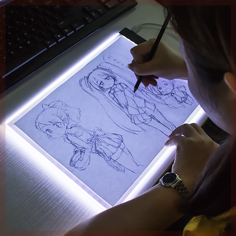 LED copy table Luminous board a4 painting tool description painting Touch screen tracing LED student lighting extension