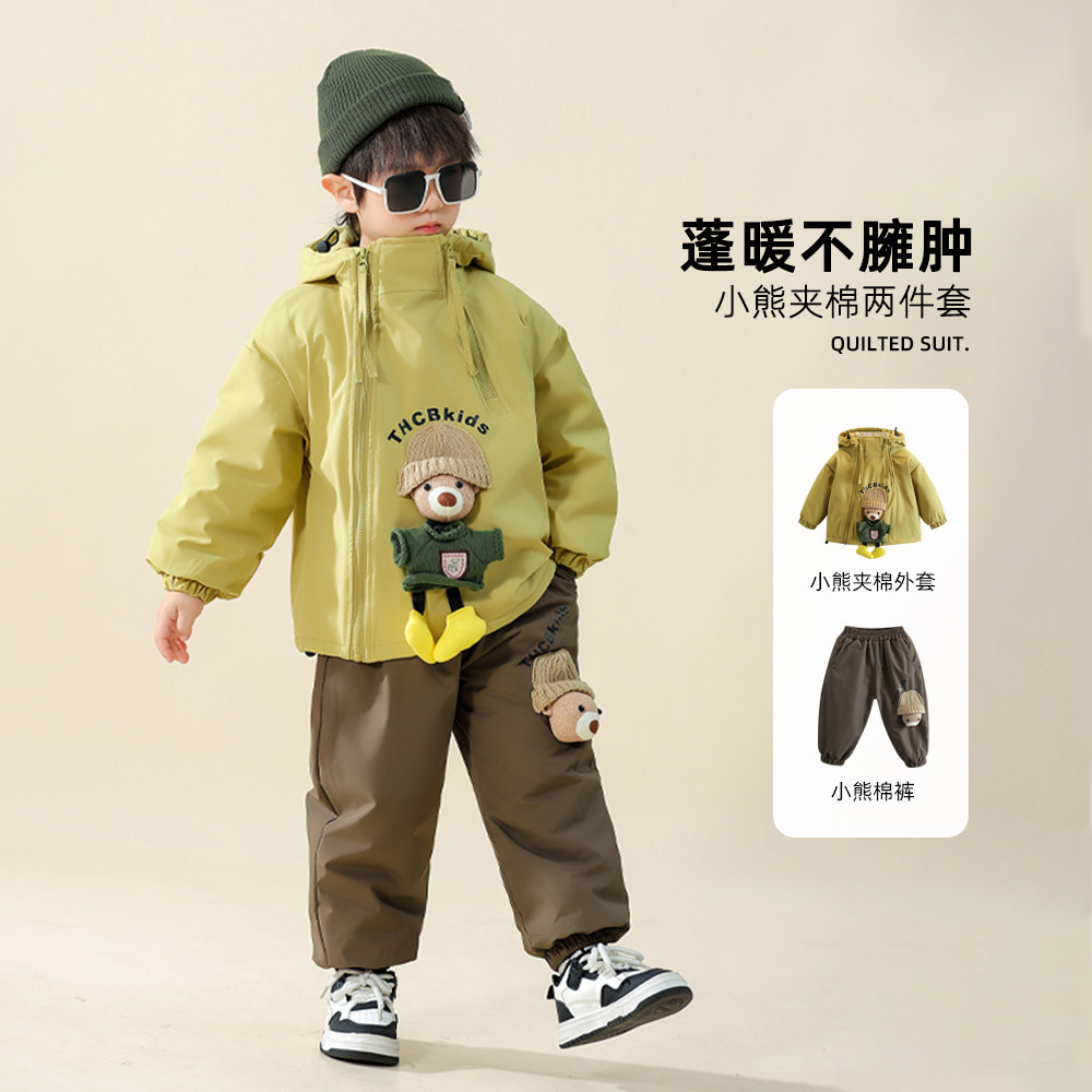 Бархатный костюм для мальчиков плюс размер, осенне-зимняя одежда, новинка 2025 года, детская одежда в западном стиле, модная спортивная одежда из хлопка, детская утепленная одежда