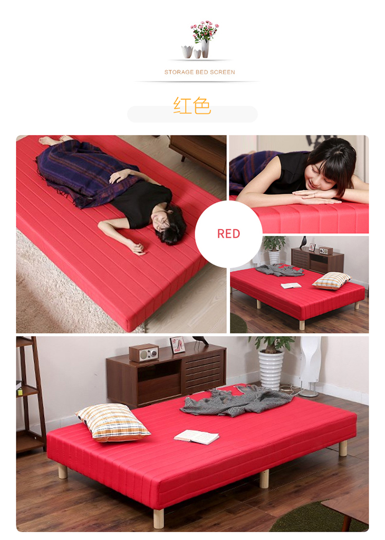 Kiểu Nhật giường tatami kiệm 1,2m khăn trải giường nhỏ người đôi kệ không thể thiếu đơn giản vải giường mềm - Giường giường tân cổ điển