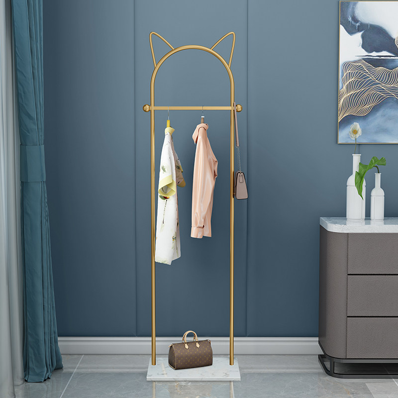 Nordic coat rack household hanger landing light luxury bedroom hanging clothes shelves simple vertical room hanging rack