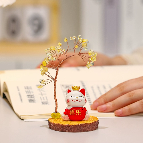 Целебное денежное дерево, украшения для счастливого кота, домашняя гостиная, офисный рабочий стол, аксессуары для рабочего места, небольшие украшения