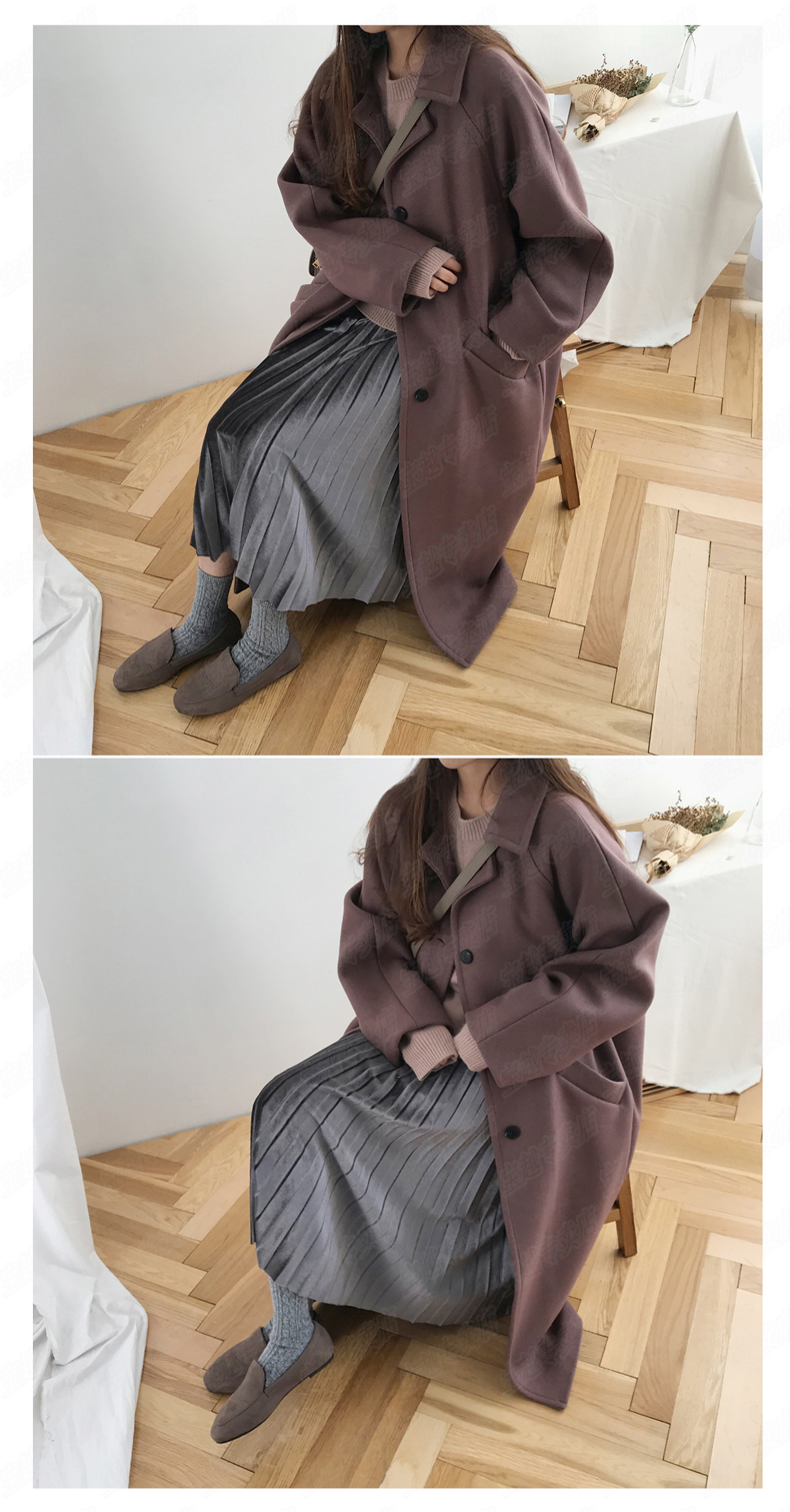 Áo khoác nữ mùa đông rộng rãi, dài đơn lẻ, áo khoác len mới mùa đông cộng với áo khoác cotton nữ dày áo khoác đẹp