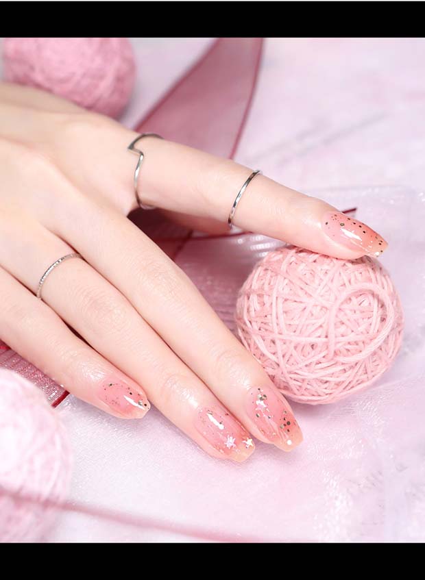 Màu sơn móng tay ngọt ngào nữ gradient vô vị kéo dài hoa hồng gai cô gái nói dối nàng tiên cá NET đỏ - Sơn móng tay / Móng tay và móng chân nail màu hồng