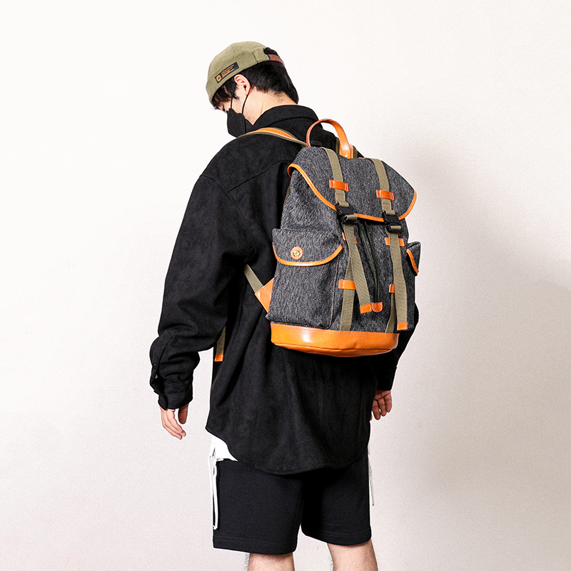 Cazisk Pepper Backpack Vertical Shoulder Pack Men and Women Mass Capacity Travel Package Casual Parachute Pack