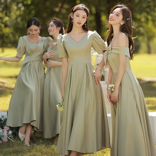 Платье подружки невесты, зеленое зимнее длинное вечернее платье, юбка, по фигуре