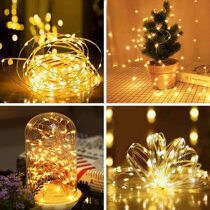  Copper wire LED color lights warm light color multi-color scene layout Christmas decoration light string Holiday party battery light