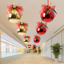 20cm Christmas ball bright light ball with decorative hanging ball Christmas scene arrangement suspended ceiling decoration hanging plastic round ball