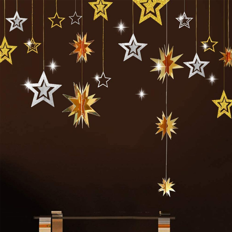 Christmas decorations pentagram Pendant Dining Room classroom Scene Placement Kindergarten Classroom Hanging Accessories Dress Costume