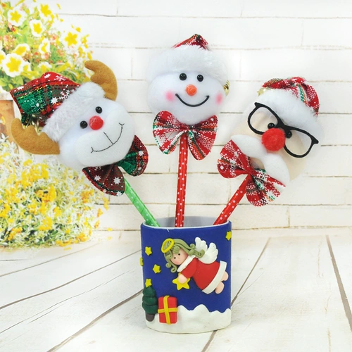 Декор, ювелирное украшение для школьников для детского сада, мультяшная рождественская голова куклы, рождественский подарок, подарок на день рождения