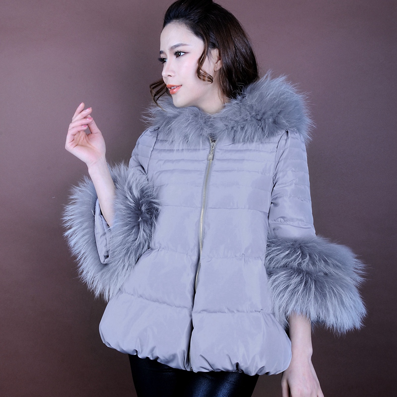 2019冬羽绒外套修身显瘦大毛领宽松时尚短款加厚羽绒服女