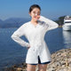 ເຄື່ອງນຸ່ງປ້ອງກັນແສງແດດສໍາລັບແມ່ຍິງ 2024 ລະດູຮ້ອນໃຫມ່ mid-length super fairy style long sleeves ultra-thin breathable chiffon UV Protection