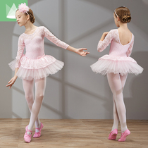 Dance clothes childrens female practice clothes long sleeve girls test ballet dress baby Autumn Dance Competition performance clothes