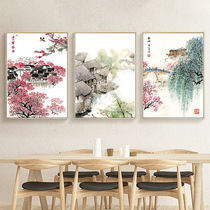 Cross embroidered 2021 new embroidered triplex drawing room bedroom minimalist modern landscape painting Jiang Nanchun handmade himself