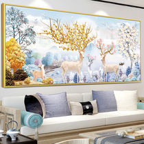 Hair Cairoe deer cross embroidered 2021 new line embroidered large living room atmosphere minimalist modern handmade herself embroidered with embroidery