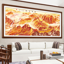 The Wanli Great Wall Cross embroidered 2022 new living room line embroidered landscape scenery with great atmosphere Hongyun is hand embroidered