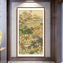 Yongzheng December Cross embroidered 2022 new line embroidered scenic painting Living room embroidered atmosphere handmade embroidered on its own