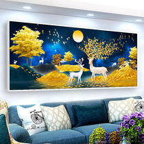 Elk Cross embroidered living room minimalist modern line embroidered chaedeer 2022 new handmade self embroidered with big