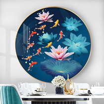 Nine Fish Tut Cross embroidered 2022 new line embroidered living room Xuanguanho Flowers Money Round Full Embroidered yourself embroidery
