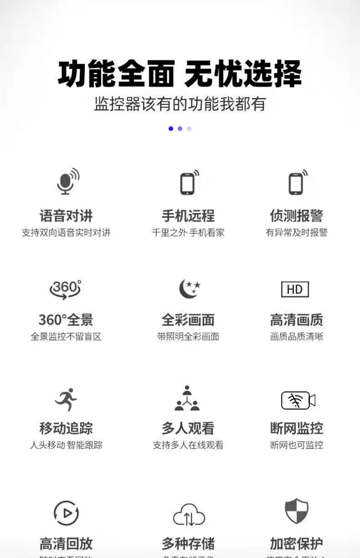 Lamp head type monitor, 360-degree no blind spot, home mobile phone remote wireless wifi, indoor night vision camera pic 2