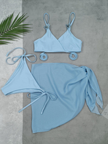 Three-piece personalized tie three-point sexy bikini shawl beach party new European and American style summer swimsuit