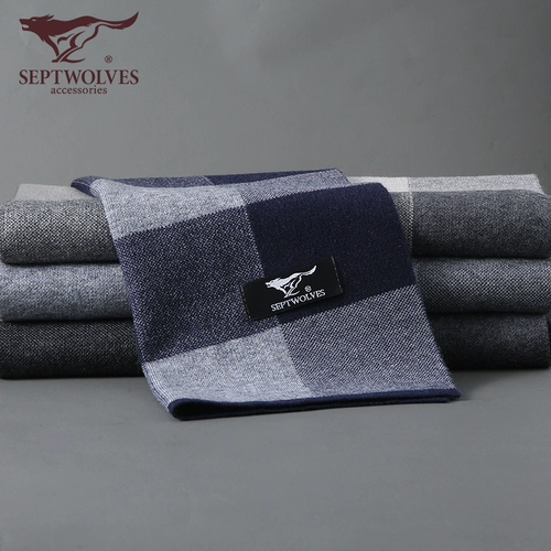 Septwolves, шерстяной демисезонный универсальный высококлассный удерживающий тепло кашемировый шарф, в корейском стиле, подарок на день рождения