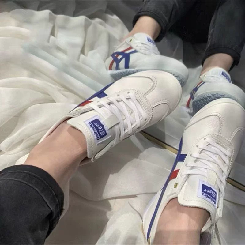 [Onitsuka Tiger鬼冢虎官网女鞋Mexico 66皮面白金男运动板鞋D507L]