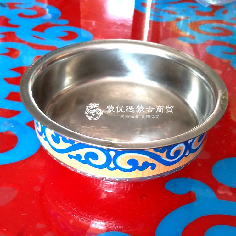 Mongolian silver bowl painting flower top dance bowl Inner Mongolia characteristic crafts silver bowl Mongolian souvenir furniture accessories