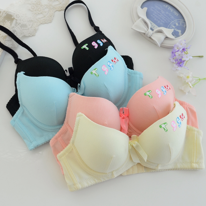 Mùa hè cotton trắng áo ngực phần mỏng ladies đồ lót học sinh trung học thoải mái điều chỉnh cô gái áo ngực