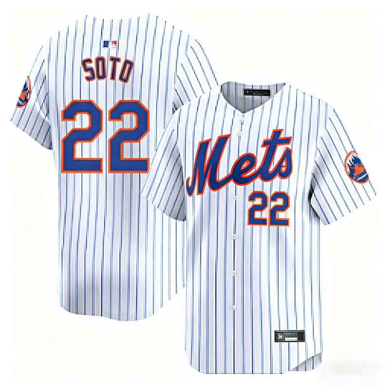 2025 New York Mets New York Mets No. 22 Soto Men's Baseball Jersey Embroidered Jersey 2025 New York Mets New York Mets No. 22 Soto Men's Baseball Jersey Embroidered Jersey