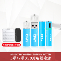 CFAY rechargeable USB lithium battery No 5 No 7 large capacity alarm clock Toy mouse remote control AAA wall clock razor