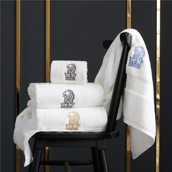 Five-star hotel special bath towel towel white cotton household water absorption does not shed lint cotton hotel custom logo