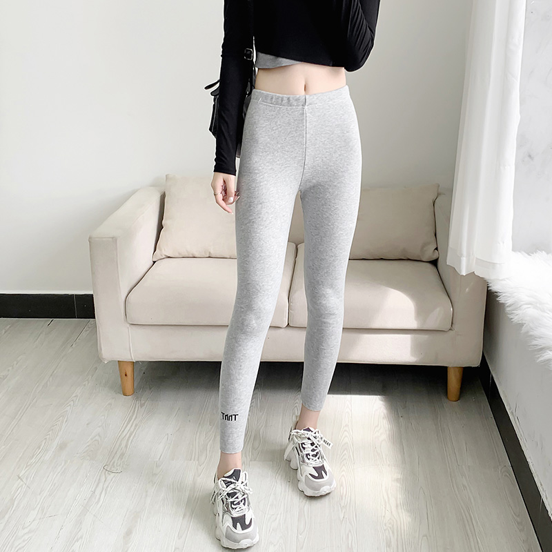 Spring Autumn Season New Inner Hitch Pants Woman Outside Wearing 90% Pants Plus Suede Thickening Thread High Waist Tight Body Warm Cotton Sanitary Pants