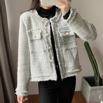 Spring and autumn new name Yuanyuan small fragrant wind coarse flower intimacy Korean system Short-style jacket female small child 100 hitch-style fried street clothes