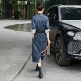 Осеннее весеннее джинсовое платье, элитная длинная рубашка, городской стиль, средней длины